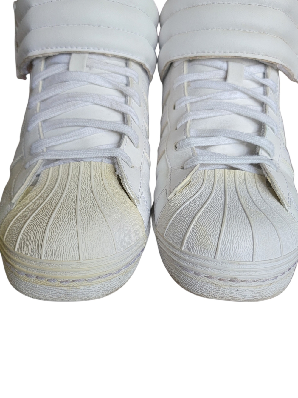 adidas Superstar White High-Top Shell Toe Sneakers - Picture 4 of 10
